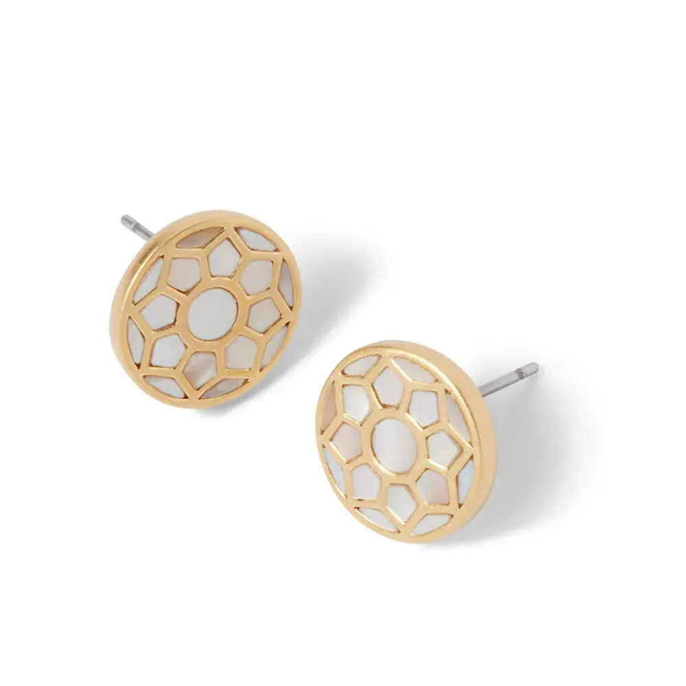 Online Mother-Of-Pearl Mosaic Stud Earrings Earrings