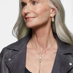 Clearance Mother-Of-Pearl Tile Double-Drop Earrings Earrings