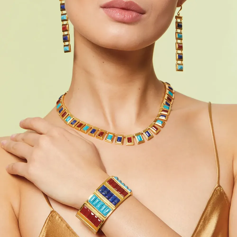 New New Kingdom Gems Hinged Cuff Bracelets