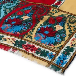 Discount Paisley Border Striped Oblong Wool Scarf Scarves & Wraps