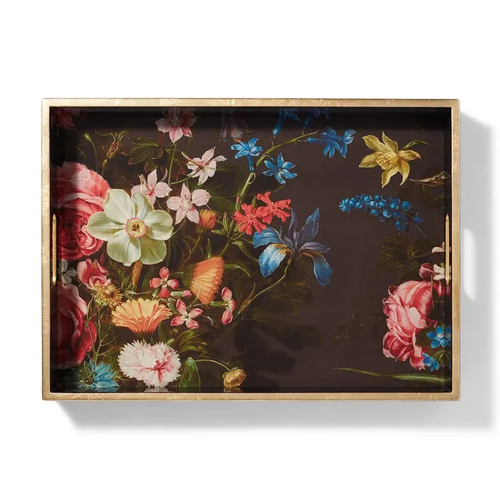 Best Peeters Bouquet Of Flowers Lacquer Tray Decorative Accents