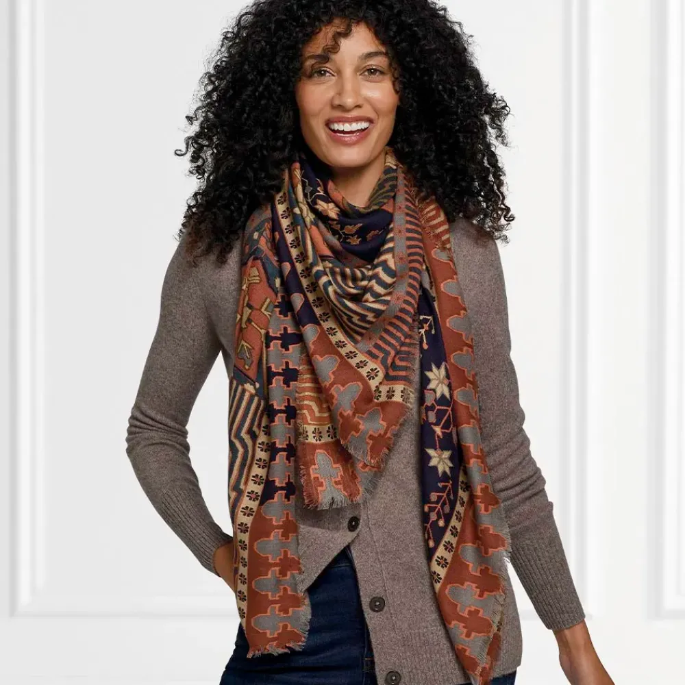 Online Persian Garden Oversize Square Wool Scarf Scarves & Wraps