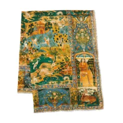 Clearance Persian Pictorial Textile Oversize Oblong Scarf Scarves & Wraps