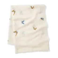 Clearance Qing Embroidered Butterflies Oblong Scarf Scarves & Wraps