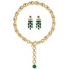 Outlet Roman Malachite Statement Necklace And Chandelier Earrings Set Jewelry Sets