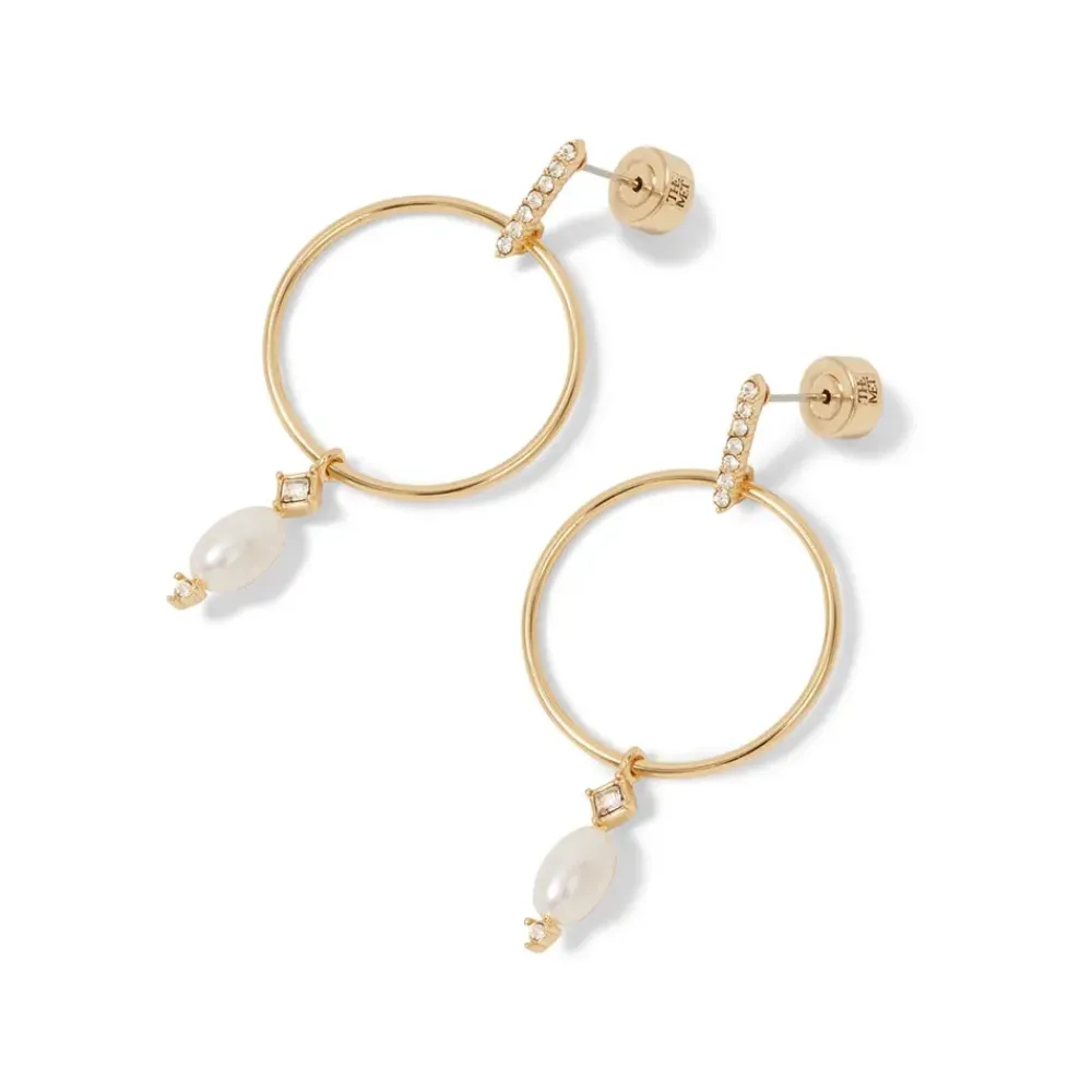 Online Royal Tudor Forward-Facing Hoop Earrings With Pearl Drops Earrings