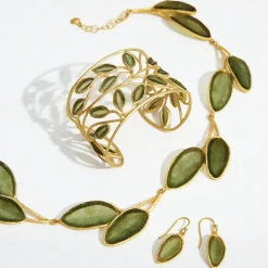 New Sage Leaf Drop Earrings Earrings