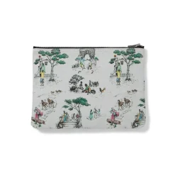 Clearance Sheila Bridges Harlem Toile De Jouy Canvas Zip Pouch Bags