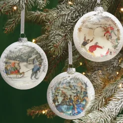 Outlet Skating In Central Park Glass Disc Ornament Ornaments