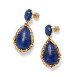 Fashion Spanish Baldric Lapis Statement Drop Earrings Earrings
