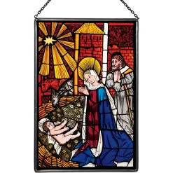 Best The Nativity Glass Panel Decorative Accents