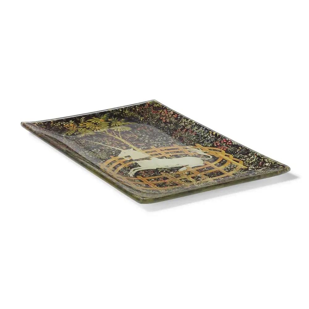 Online Unicorn In A Garden Glass Tray Decorative Accents