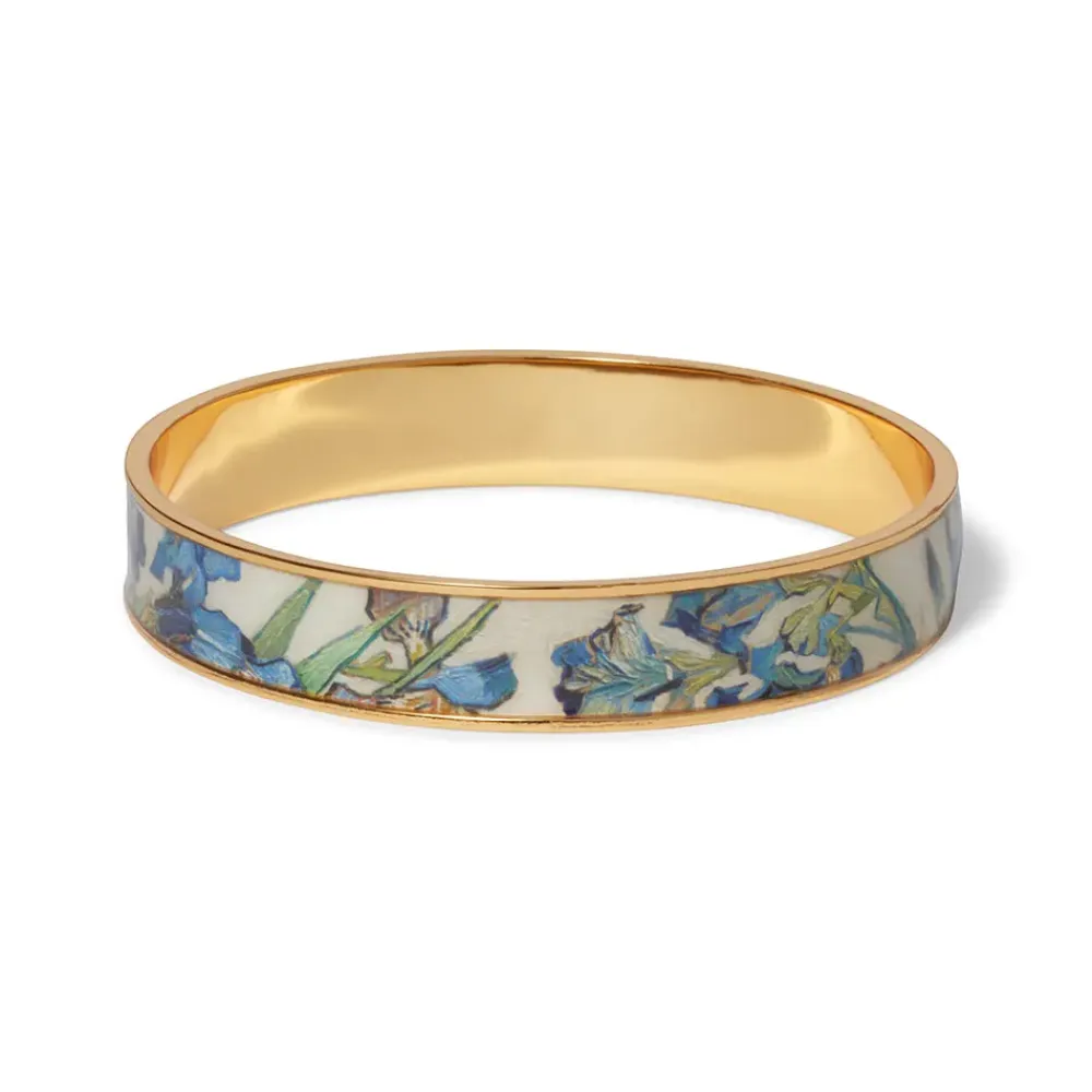 Online Van Gogh Irises Enamel Bangle Bracelets