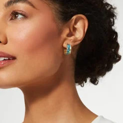 New Van Gogh Irises Enamel Hoop Earrings Earrings