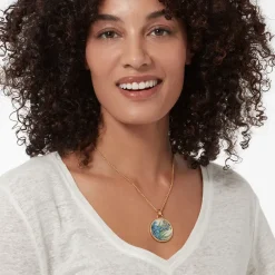 New Van Gogh Irises Enamel Pendant Necklace Necklaces