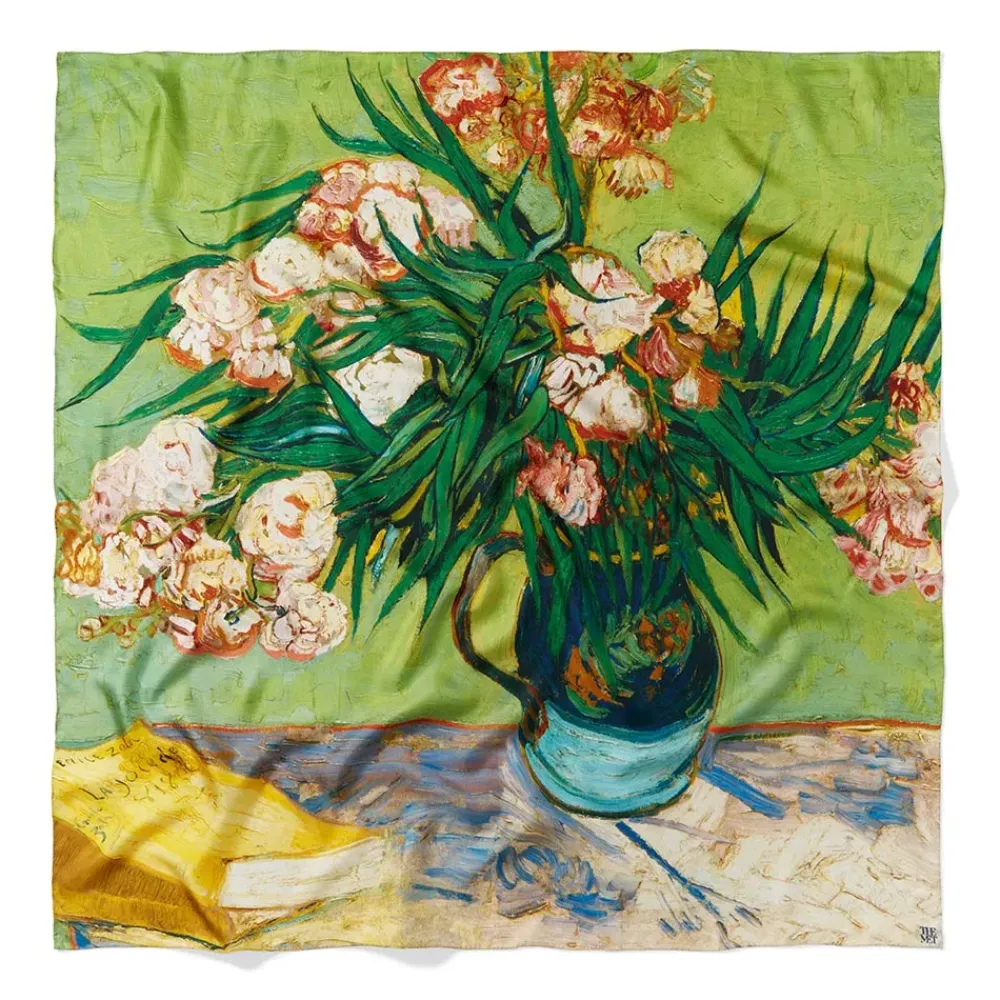 Clearance Van Gogh Oleanders Oversize Square Silk Scarf Scarves & Wraps