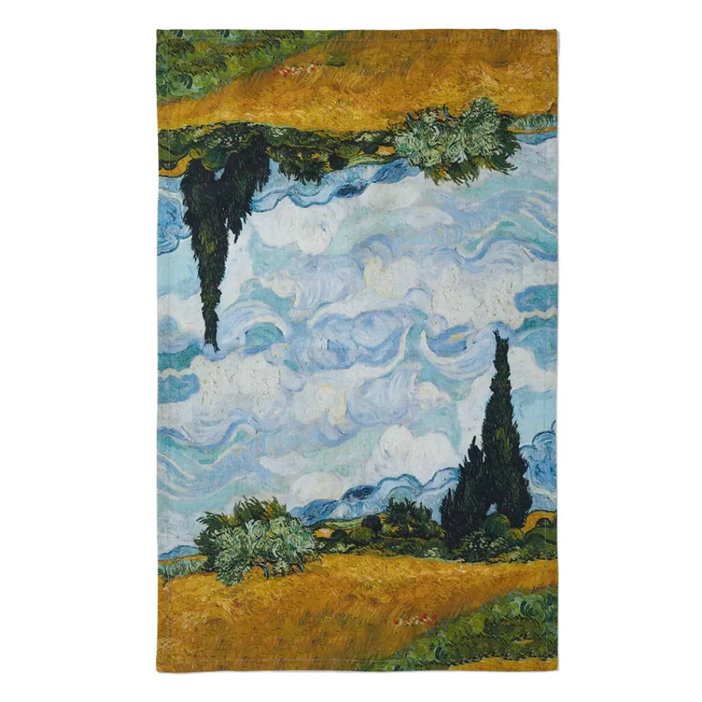 Best Van Gogh Wheat Field With Cypresses Mug And Tea Towel Set Tableware