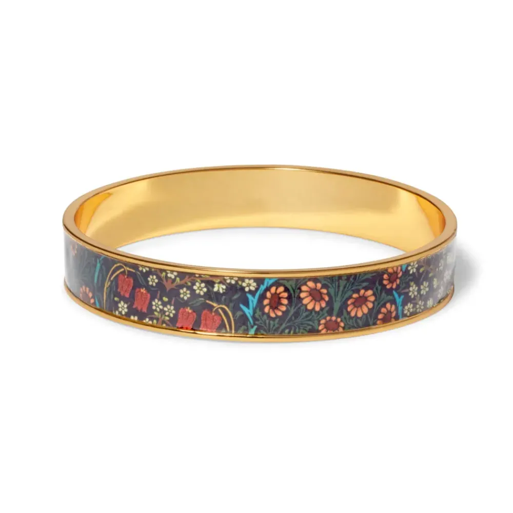 Hot William Morris Blackthorn Enamel Bangle Bracelets