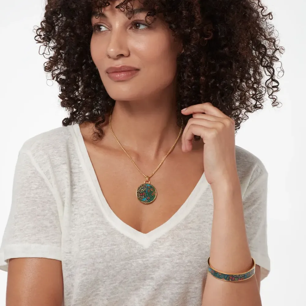 Hot William Morris Blackthorn Enamel Bangle Bracelets