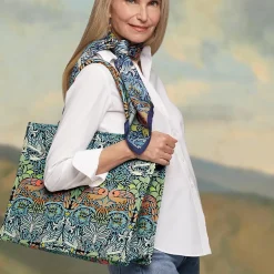 Fashion William Morris Peacock And Dragon Oversize Structured Tote Bags