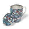 New William Morris Strawberry Thief Covered Mug With Tea Infuser Tableware