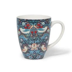 New William Morris Strawberry Thief Covered Mug With Tea Infuser Tableware