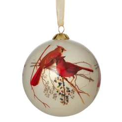 Discount Winter Birds Hand-Painted Glass Ornament Set Ornaments
