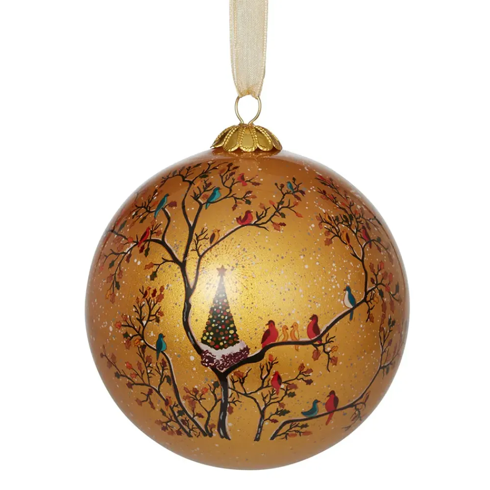 Discount Winter Birds Hand-Painted Glass Ornament Set Ornaments